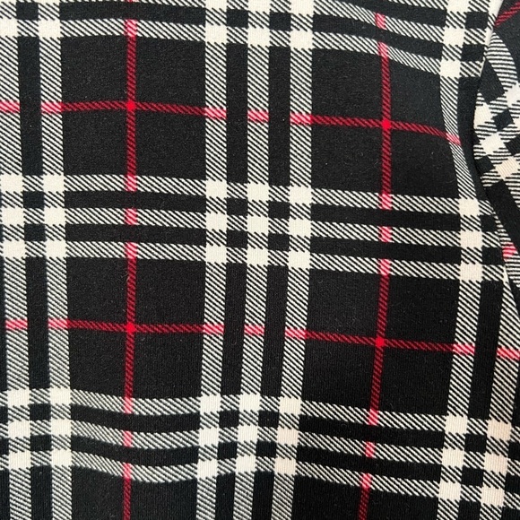 Blank Black and White Plaid Shirt Women's Size Medium Long Sleeves High Neck - Picture 5 of 6